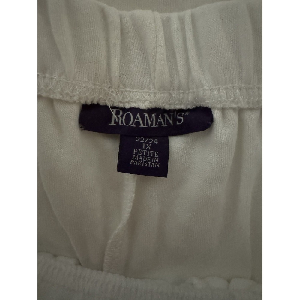 Roamans Woman White Stretch Pants Size 1Xp (22/24) Comfy Casual wear Lounge NWT - Picture 7 of 12